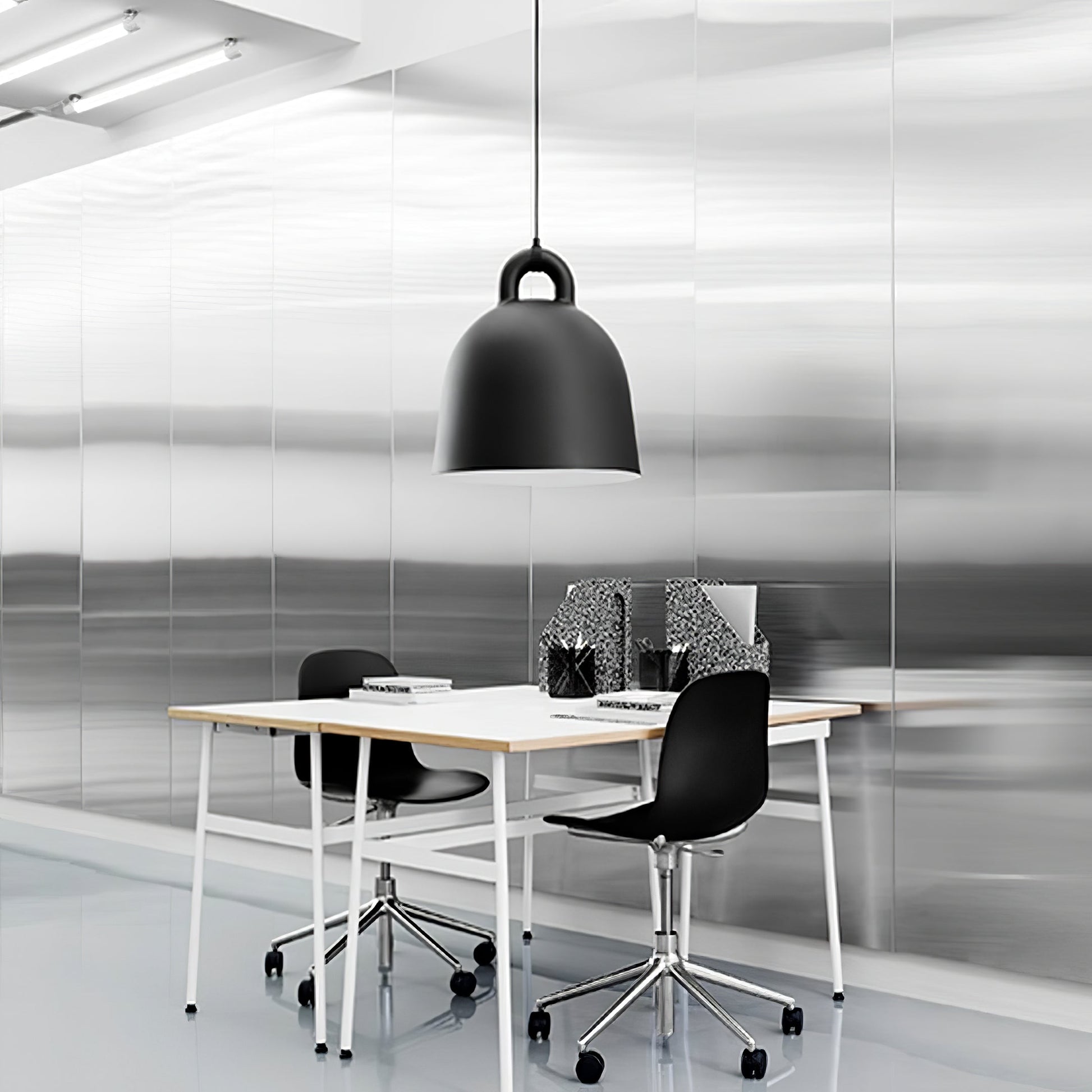Bell Pendant Lamp | Metal & Resin | White, Black, Gray