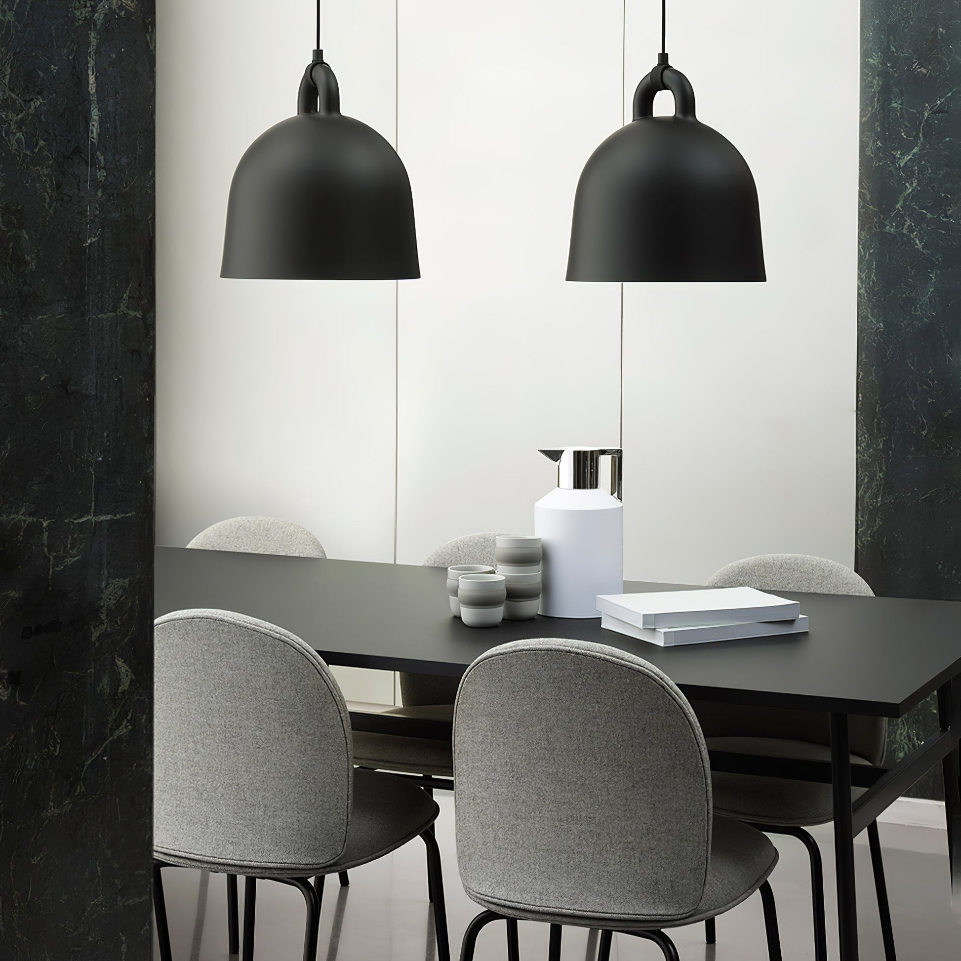 Bell Pendant Lamp | Metal & Resin | White, Black, Gray