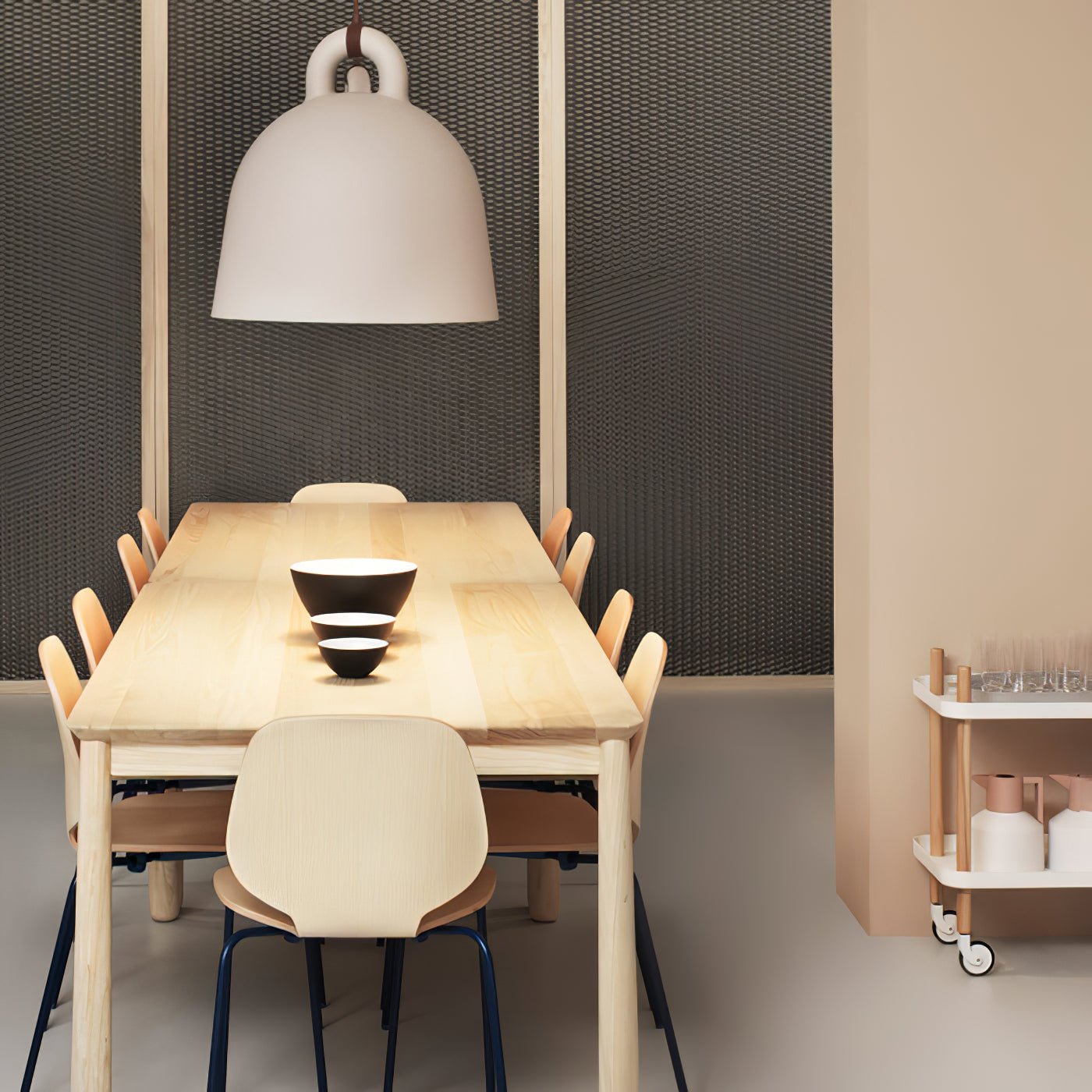 Bell Pendant Lamp | Metal & Resin | White, Black, Gray