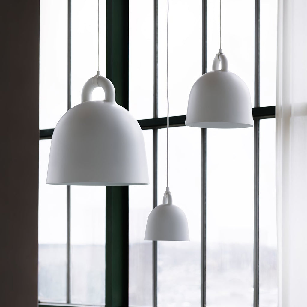 Bell Pendant Lamp | Metal & Resin | White, Black, Gray