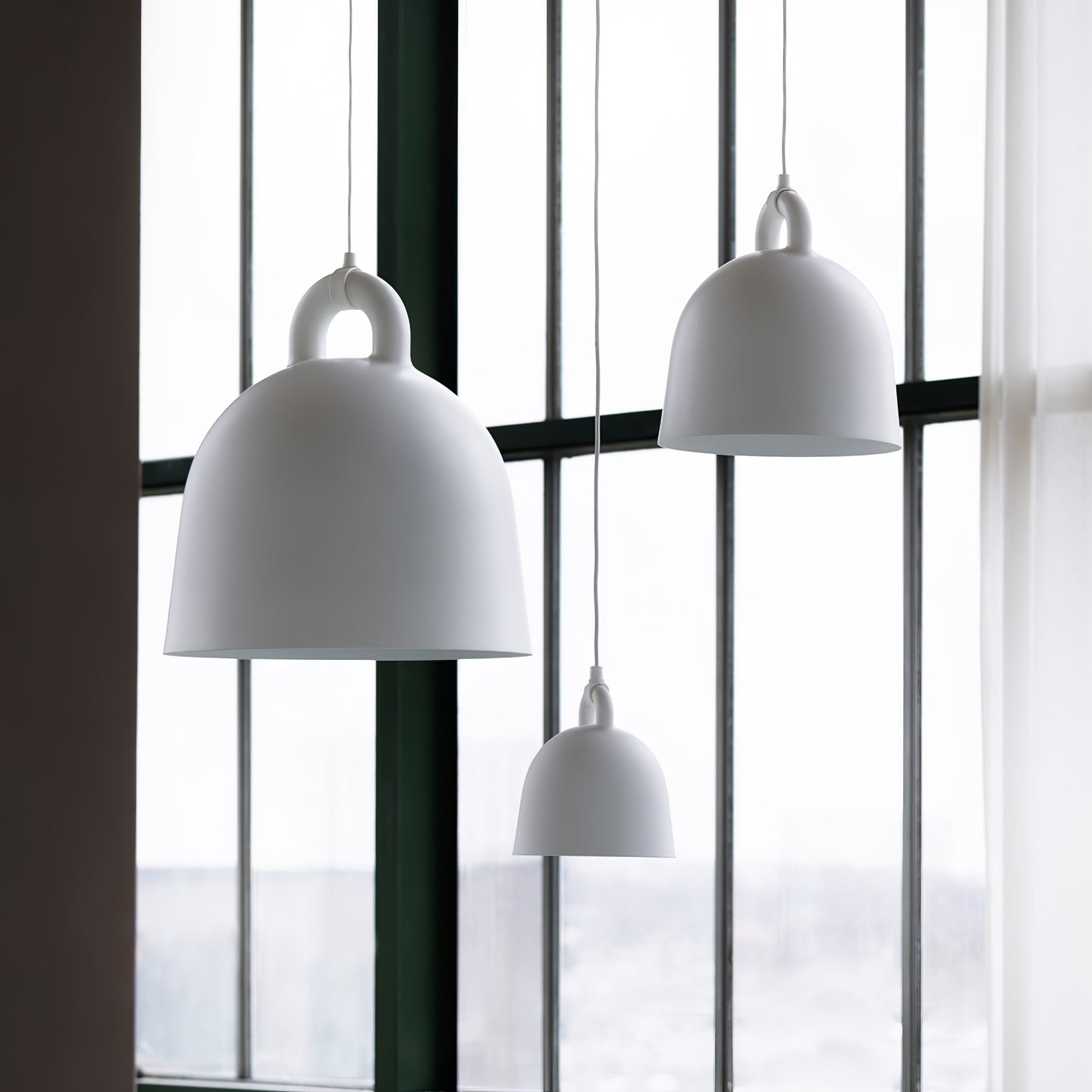 Bell Pendant Lamp | Metal & Resin | White, Black, Gray