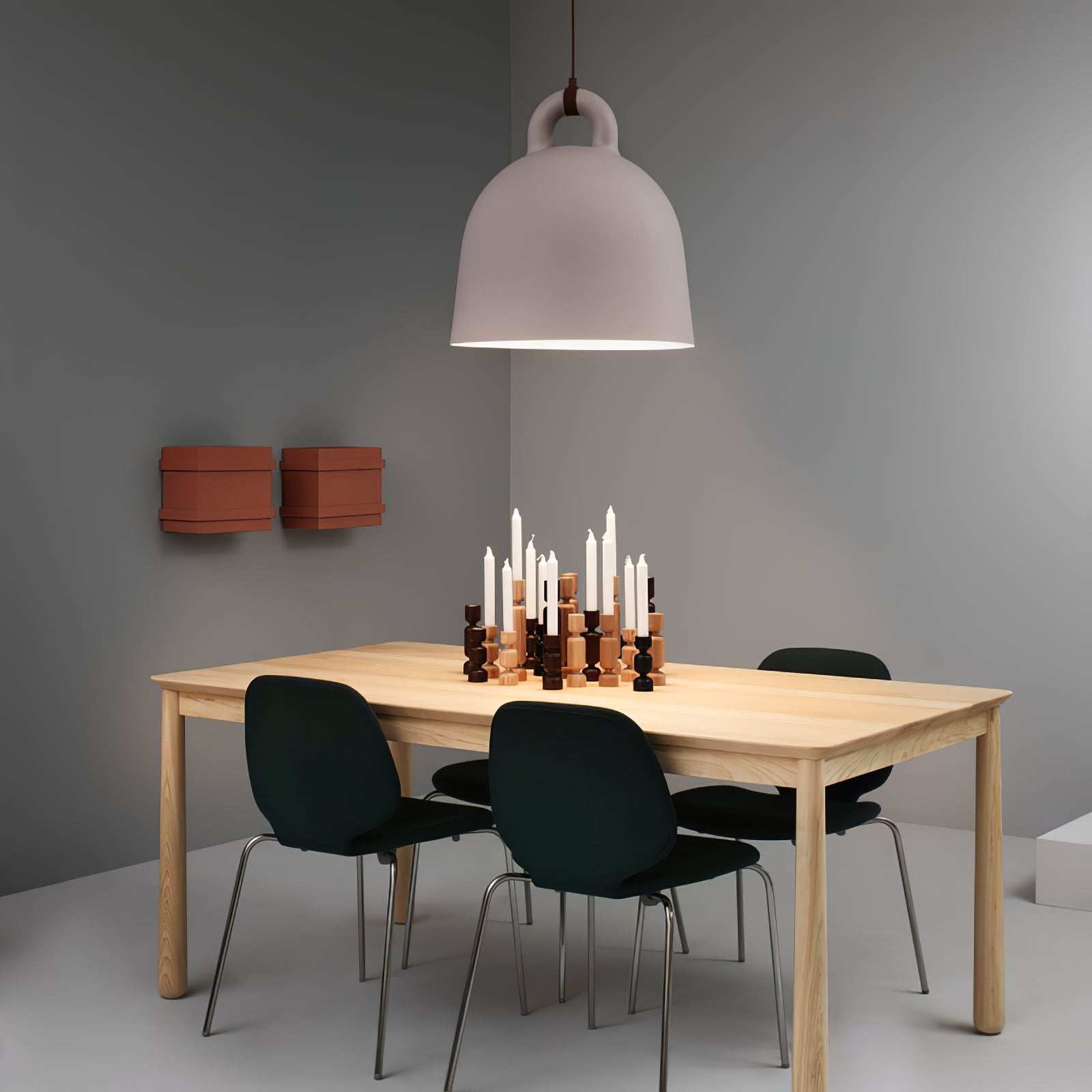 Bell Pendant Lamp | Metal & Resin | White, Black, Gray