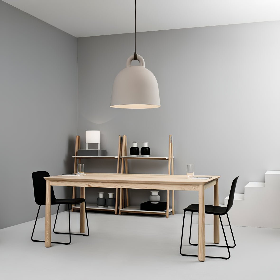 Bell Pendant Lamp | Metal & Resin | White, Black, Gray