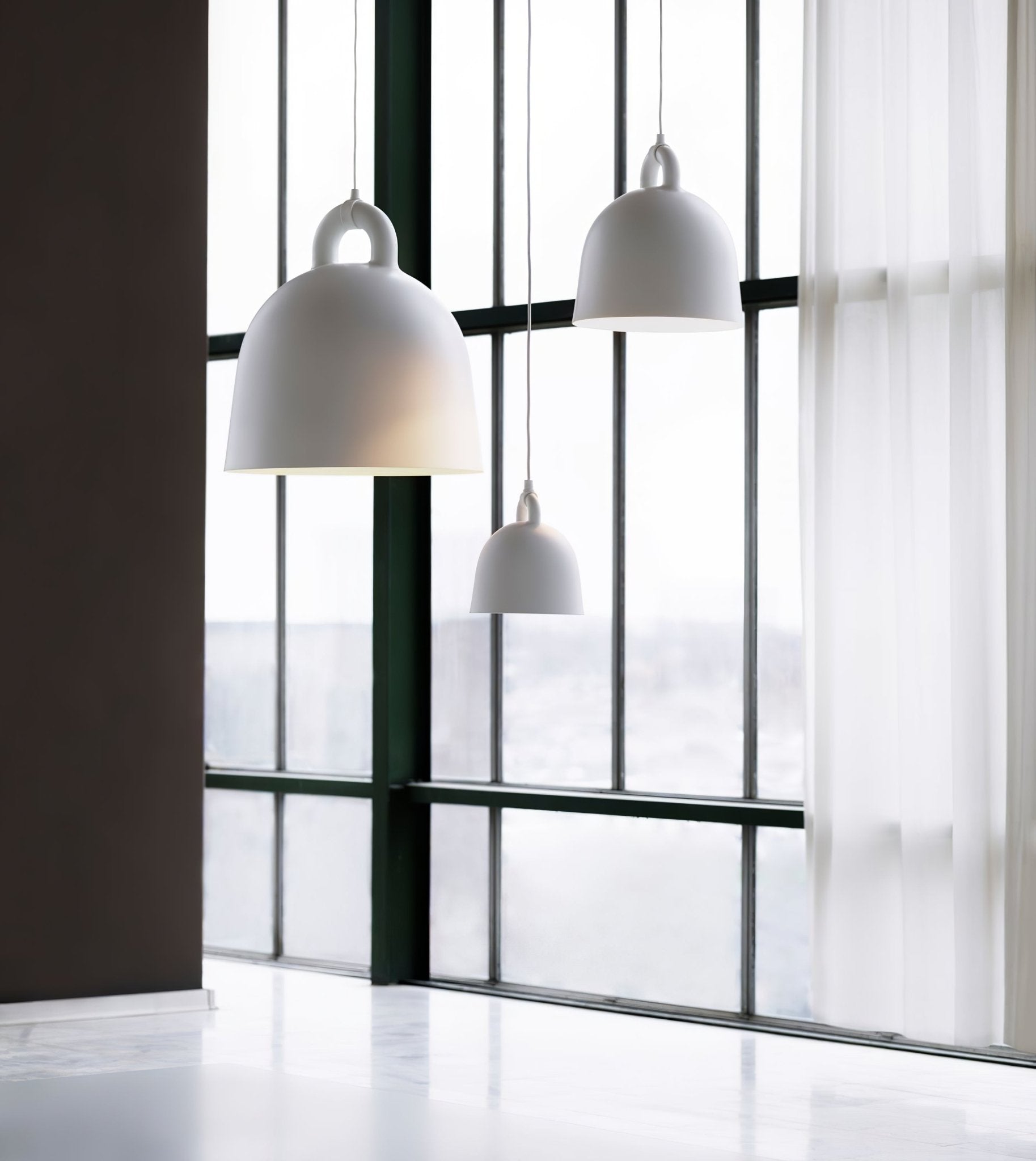 Bell Pendant Lamp | Metal & Resin | White, Black, Gray