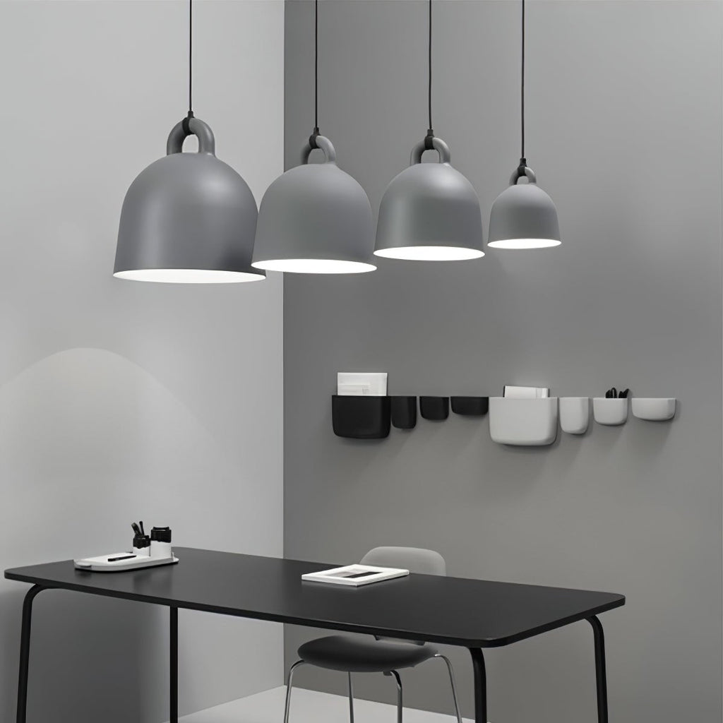 Bell Pendant Lamp | Metal & Resin | White, Black, Gray