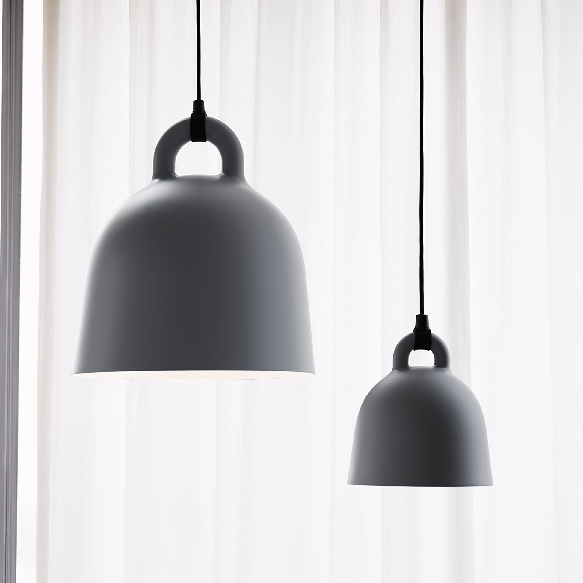 Bell Pendant Lamp | Metal & Resin | White, Black, Gray