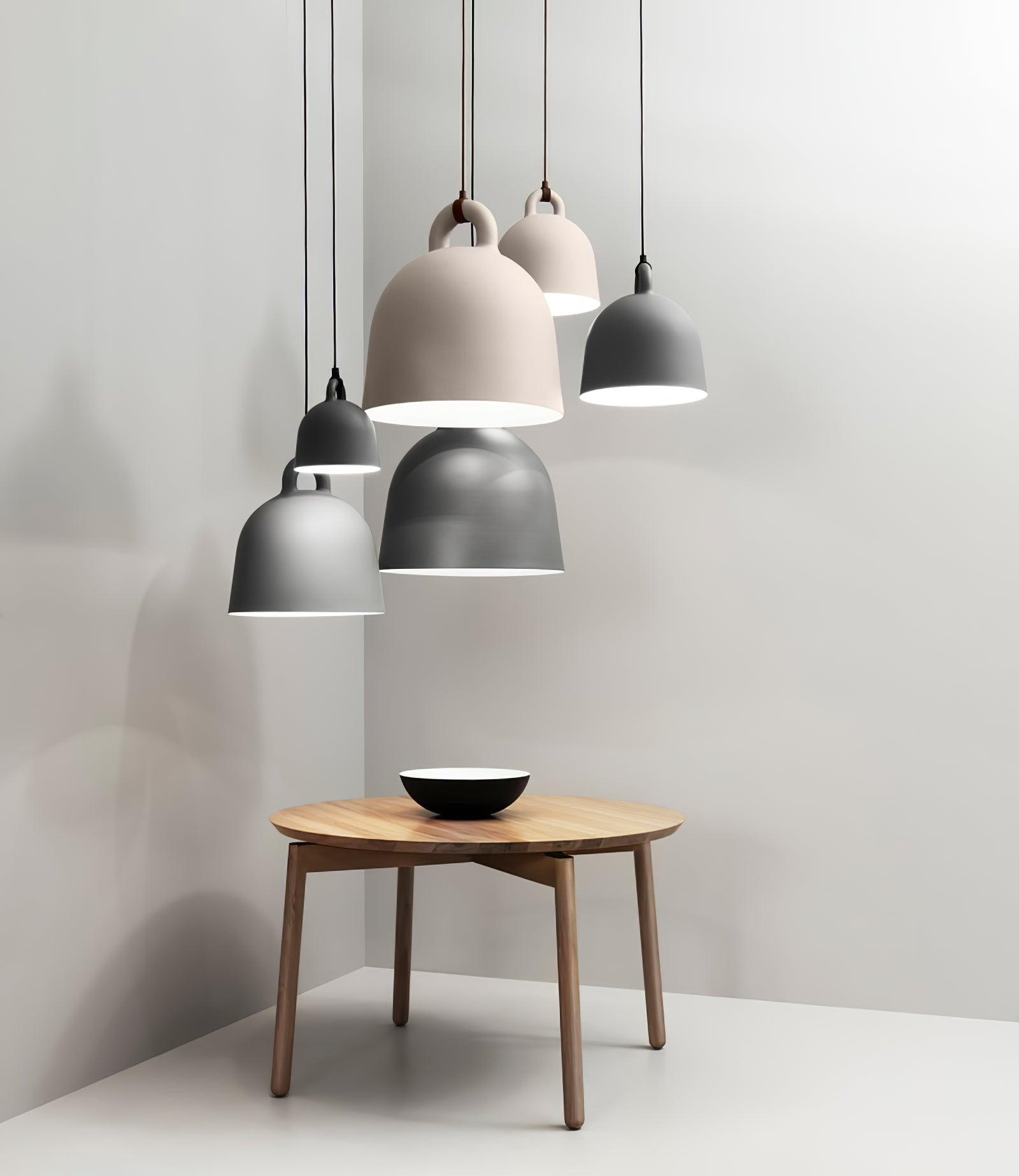 Bell Pendant Lamp | Metal & Resin | White, Black, Gray