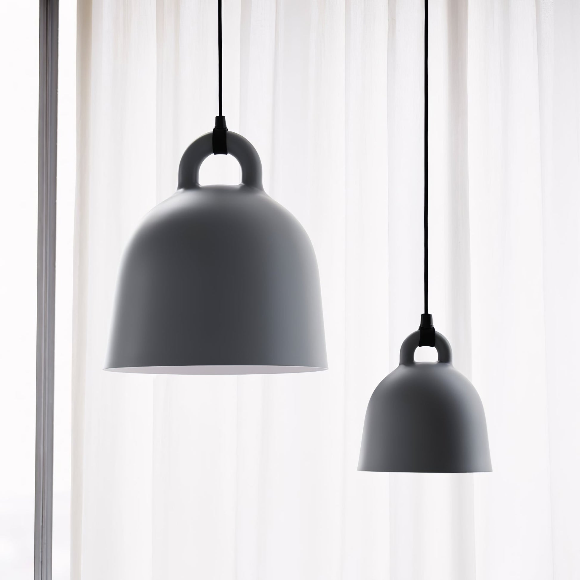 Bell Pendant Lamp | Metal & Resin | White, Black, Gray