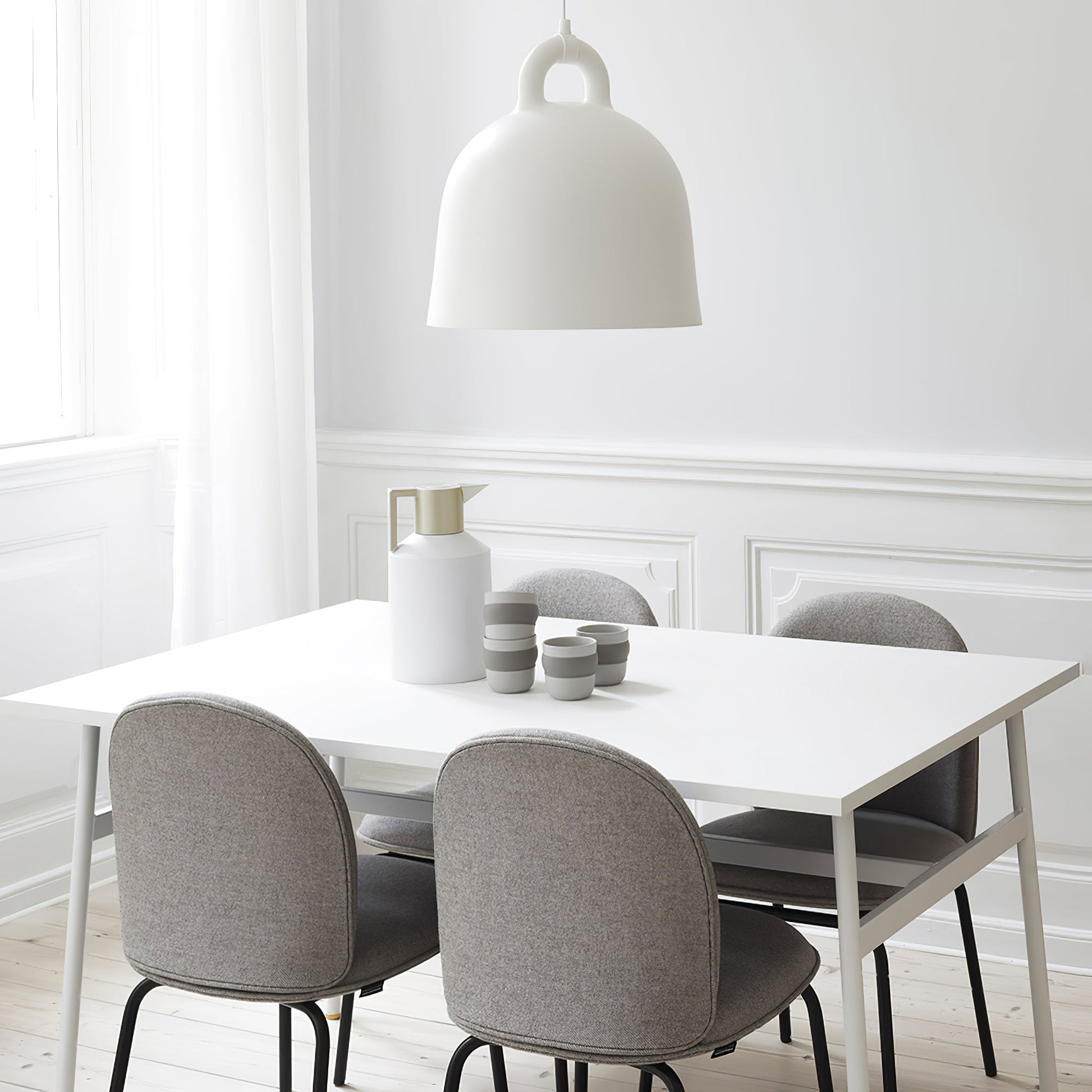 Bell Pendant Lamp | Metal & Resin | White, Black, Gray