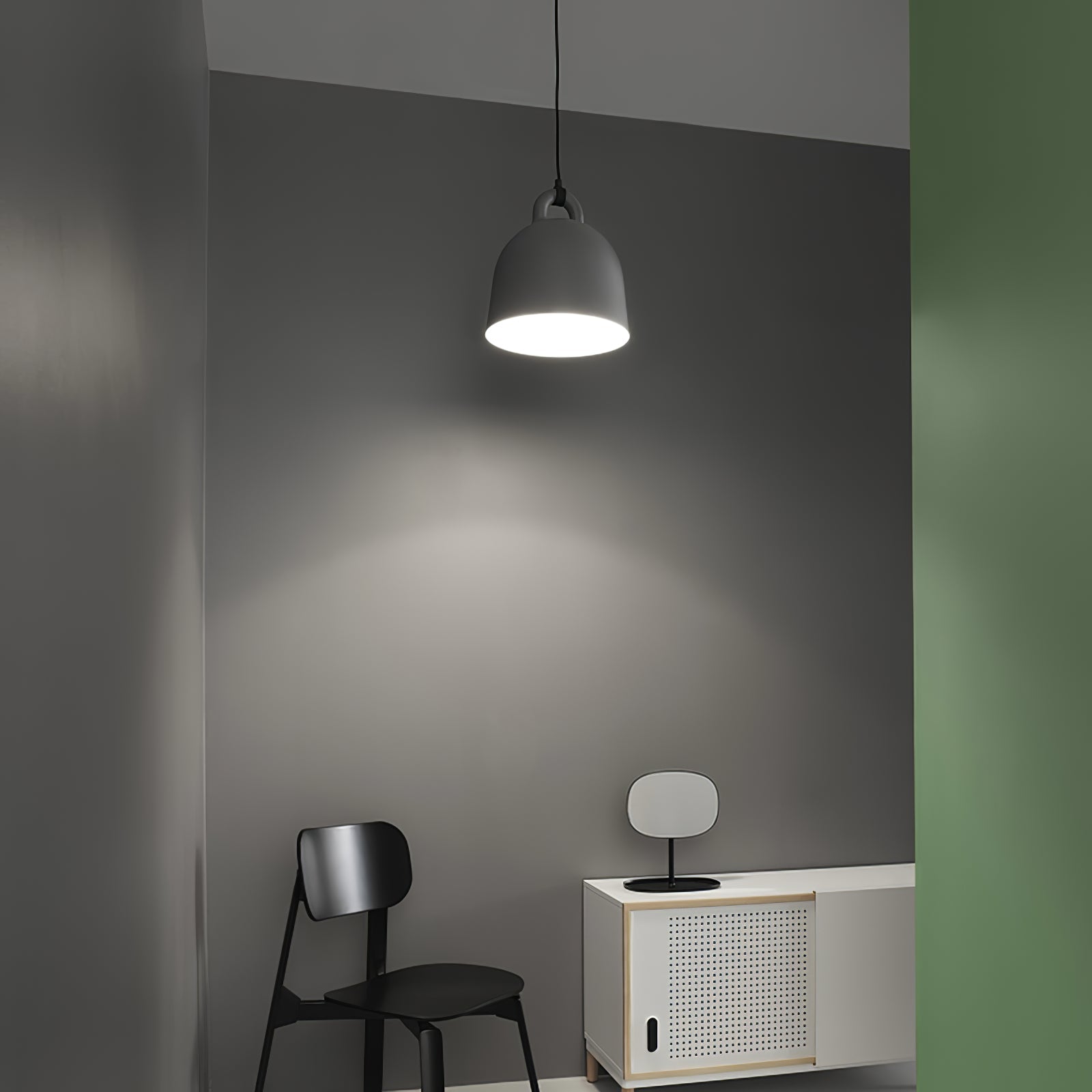 Bell Pendant Lamp | Metal & Resin | White, Black, Gray