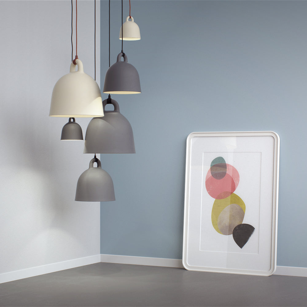 Bell Pendant Lamp | Metal & Resin | White, Black, Gray