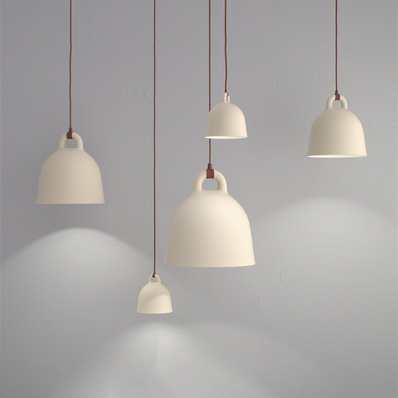 Bell Pendant Lamp | Metal & Resin | White, Black, Gray