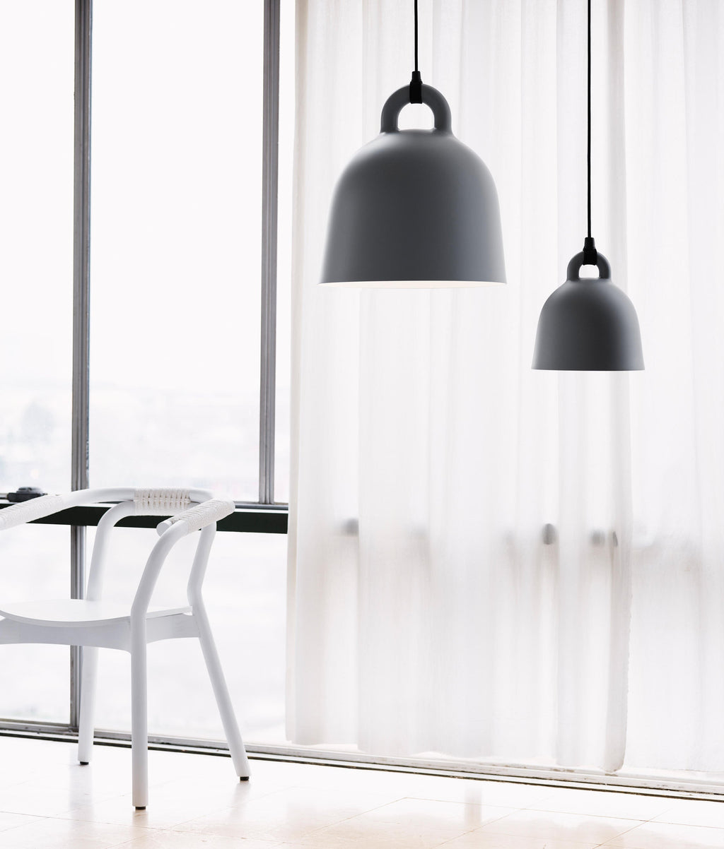 Bell Pendant Lamp | Metal & Resin | White, Black, Gray