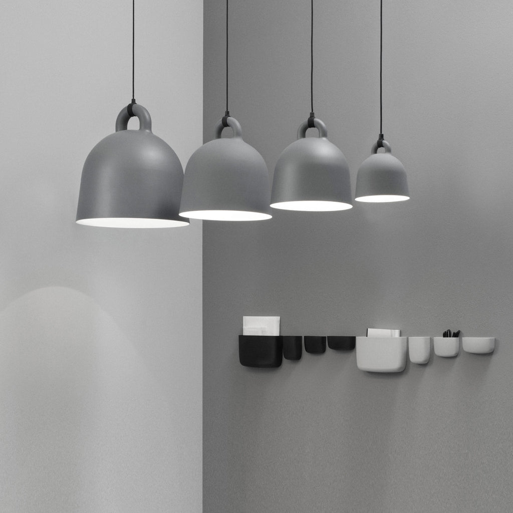 Bell Pendant Lamp | Metal & Resin | White, Black, Gray