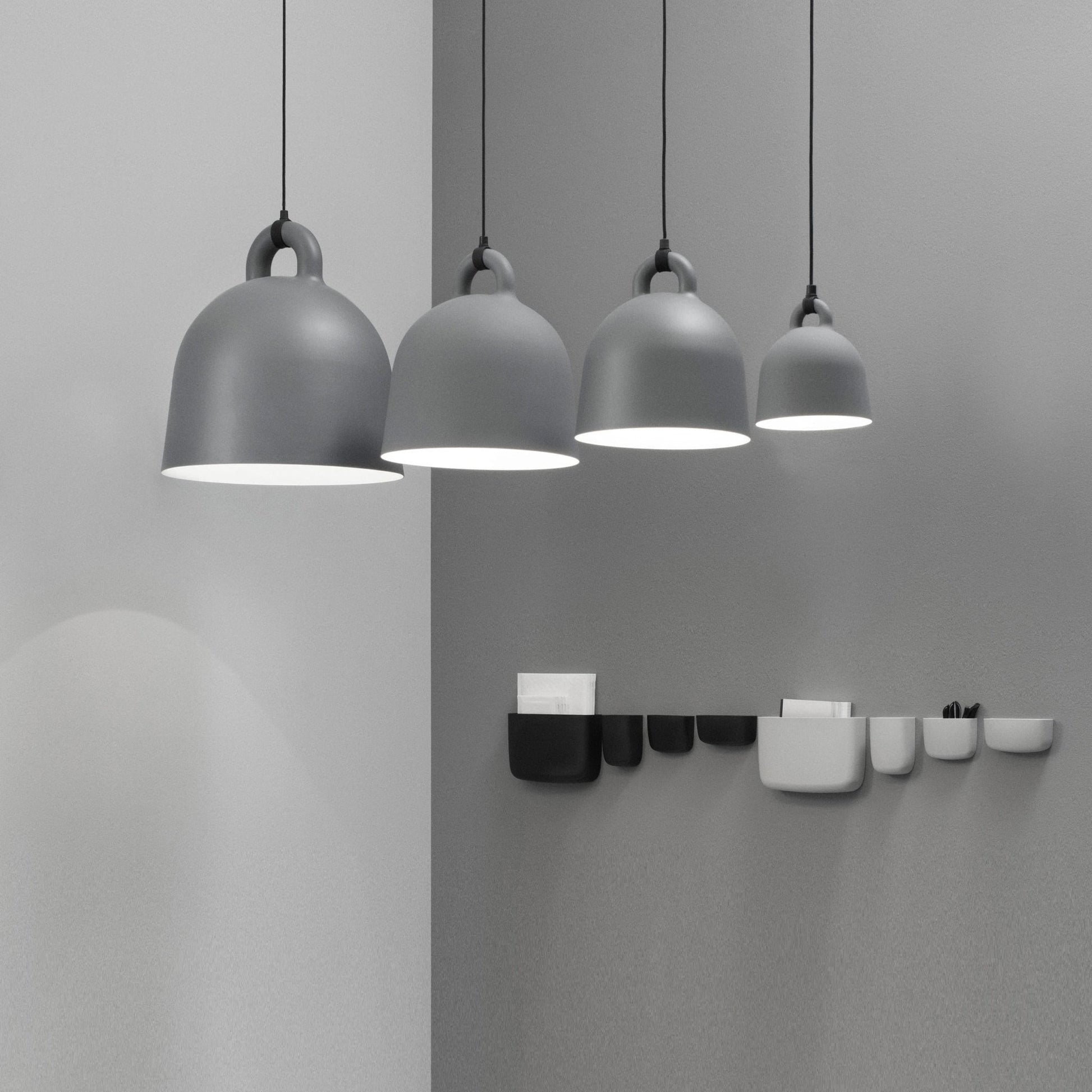 Bell Pendant Lamp | Metal & Resin | White, Black, Gray