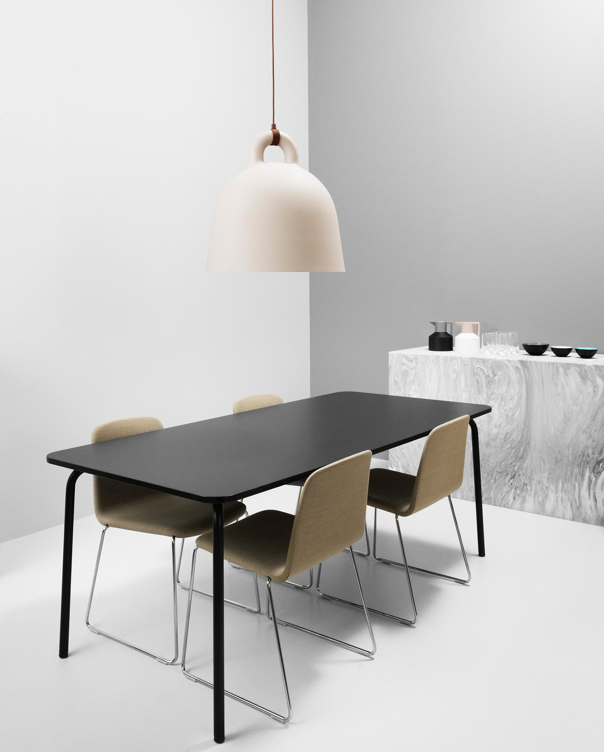 Bell Pendant Lamp | Metal & Resin | White, Black, Gray