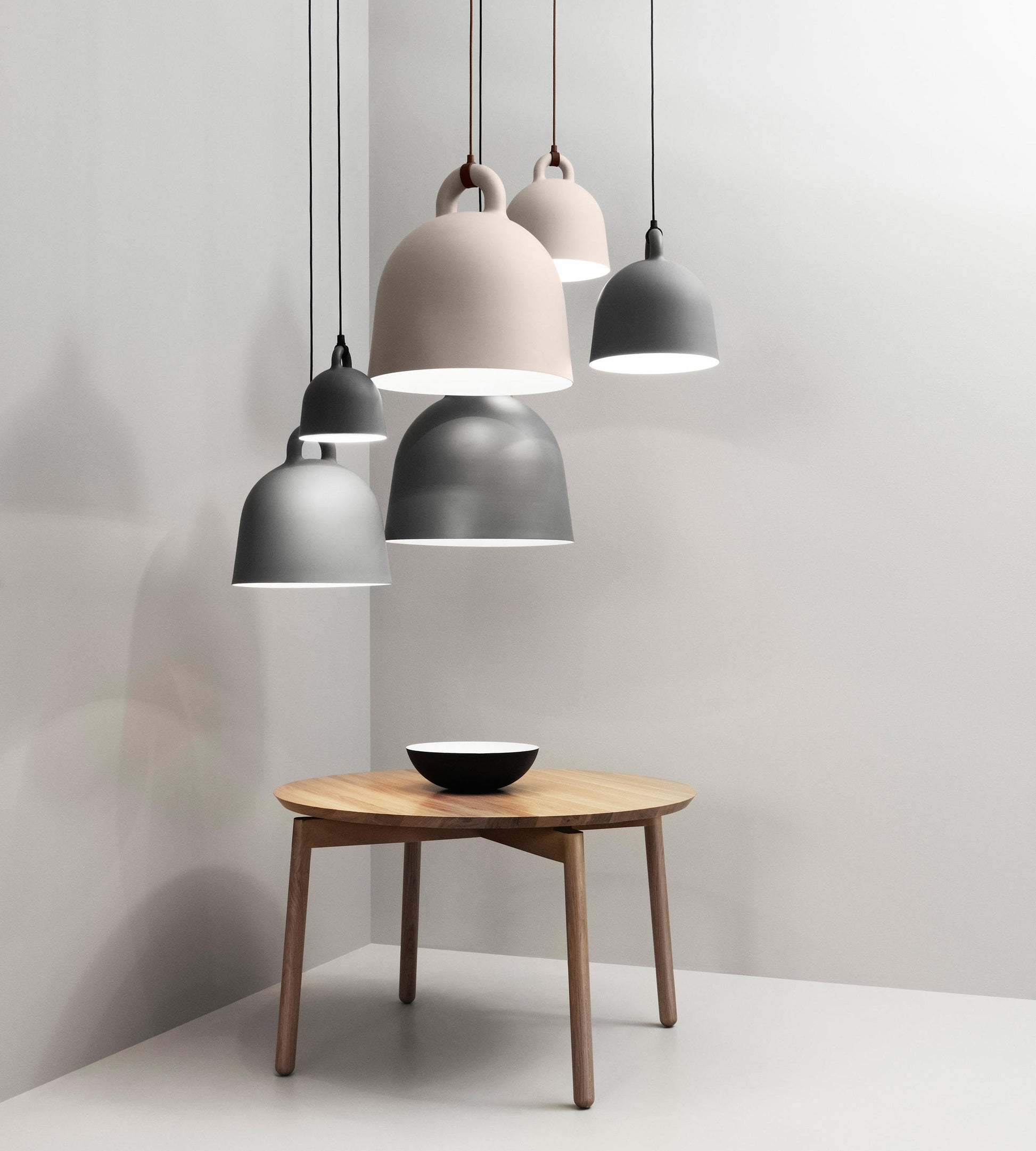 Bell Pendant Lamp | Metal & Resin | White, Black, Gray