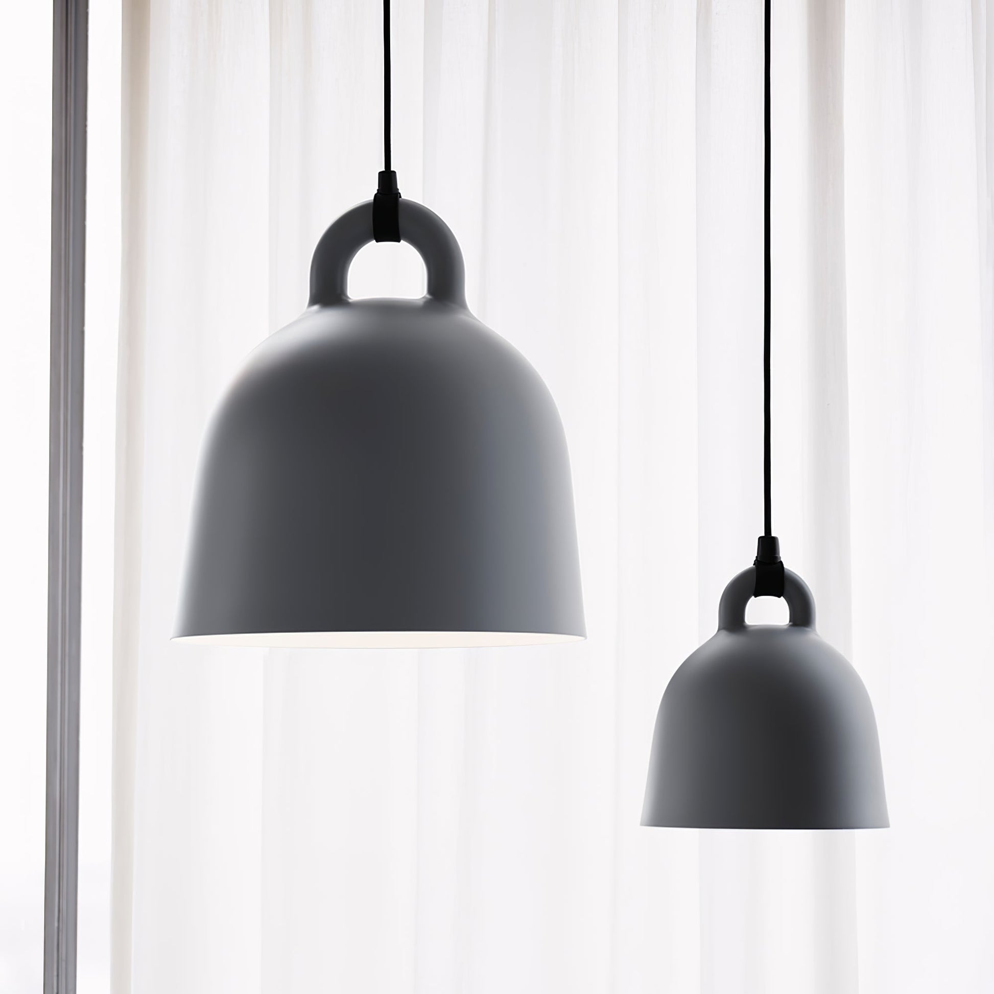 Bell Pendant Lamp | Metal & Resin | White, Black, Gray