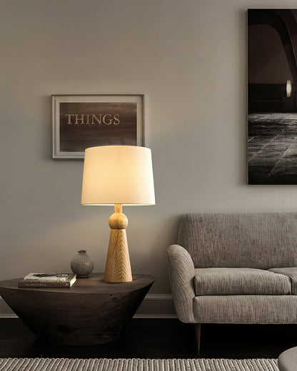 Bella Table Lamp | Metal, Wood, Fabric | Wood Color, Walnut Color, Black