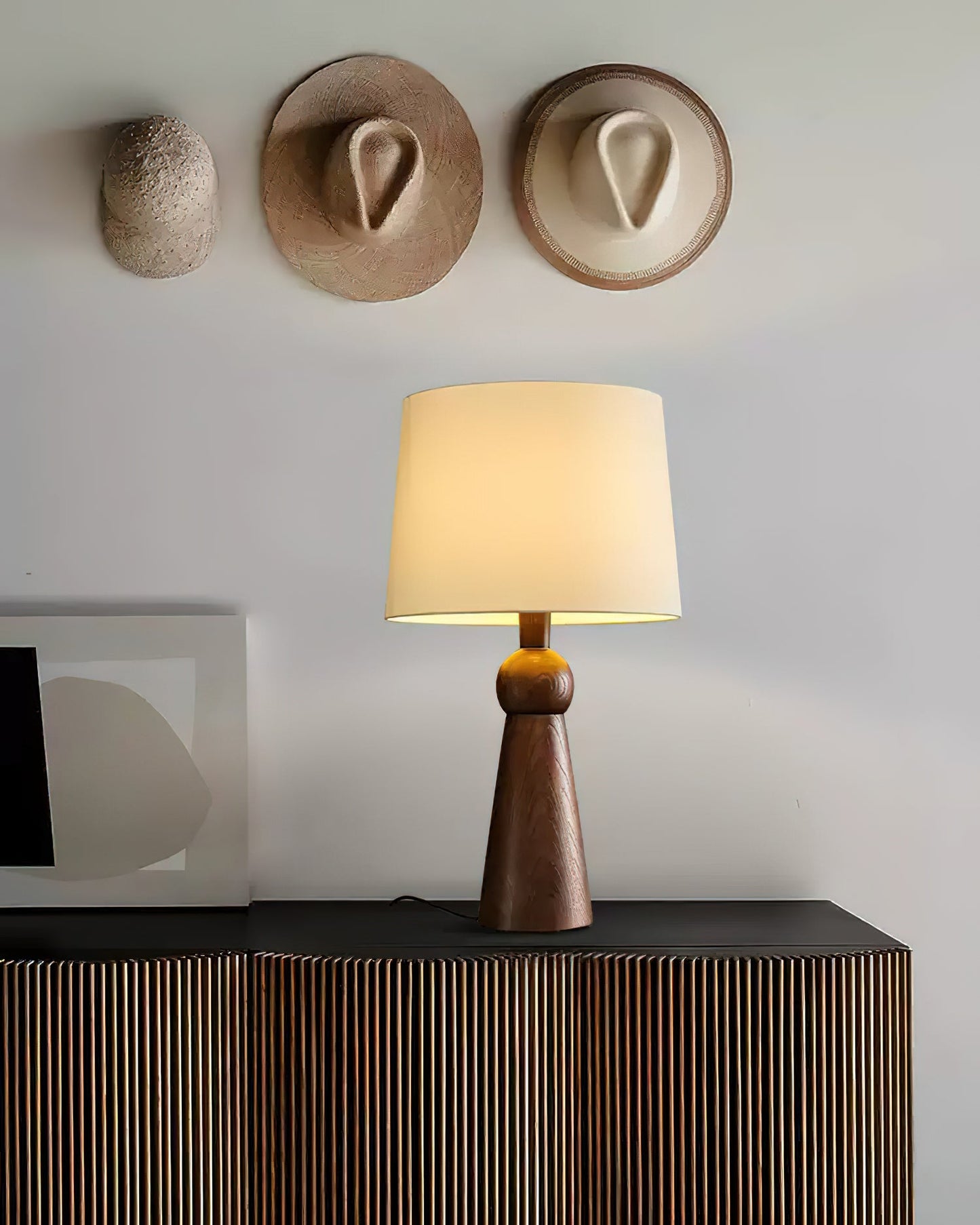Bella Table Lamp | Metal, Wood, Fabric | Wood Color, Walnut Color, Black