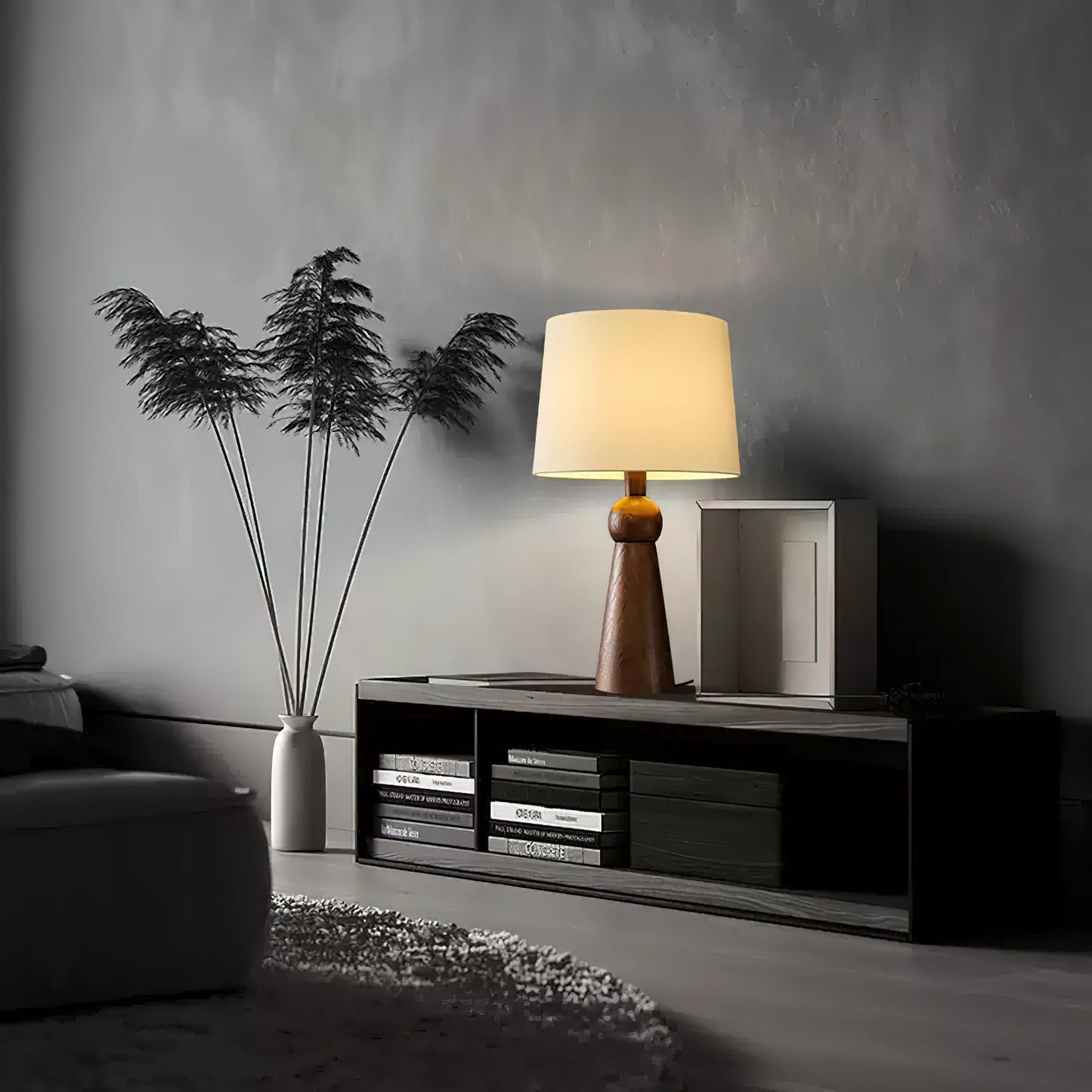 Bella Table Lamp | Metal, Wood, Fabric | Wood Color, Walnut Color, Black