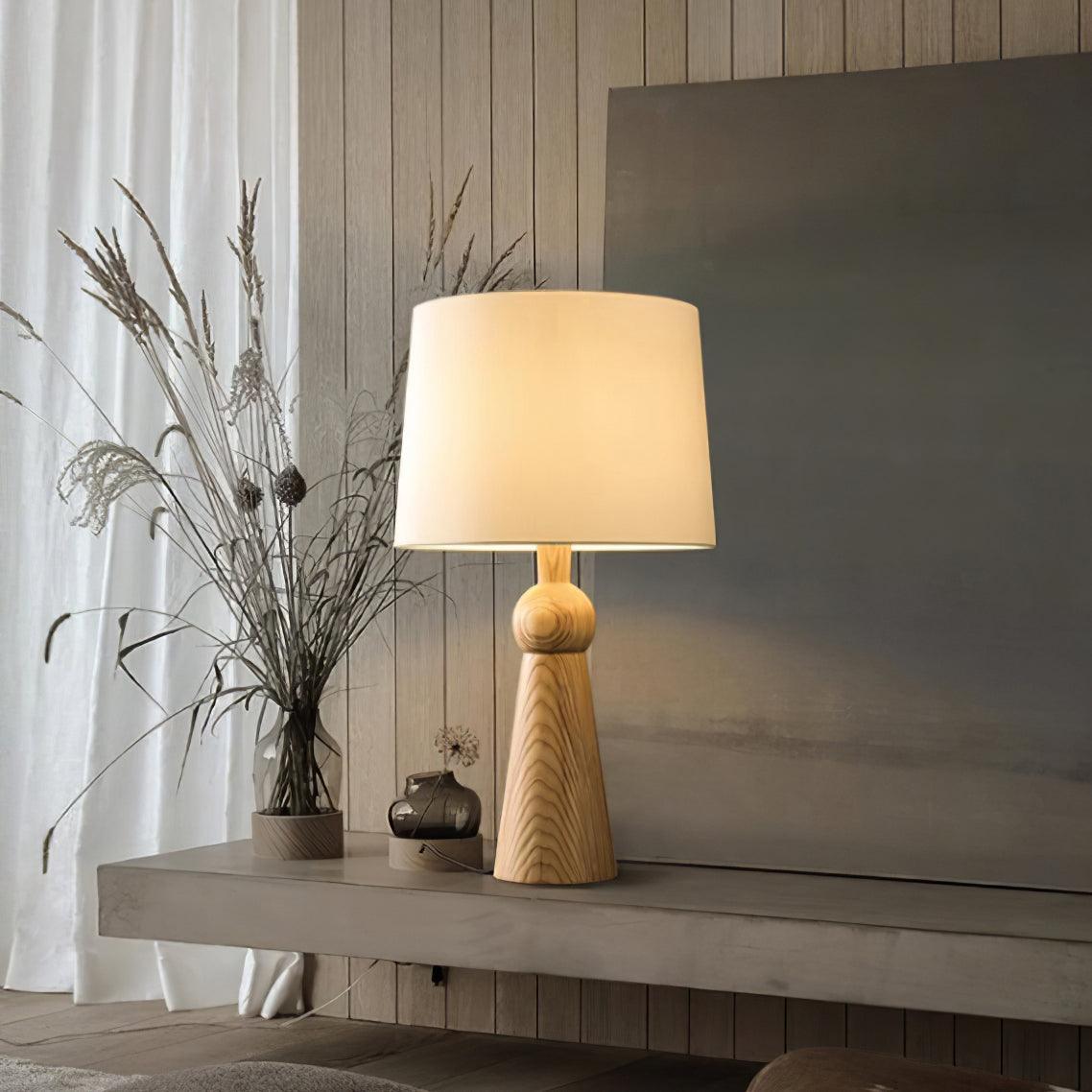 Bella Table Lamp | Metal, Wood, Fabric | Wood Color, Walnut Color, Black