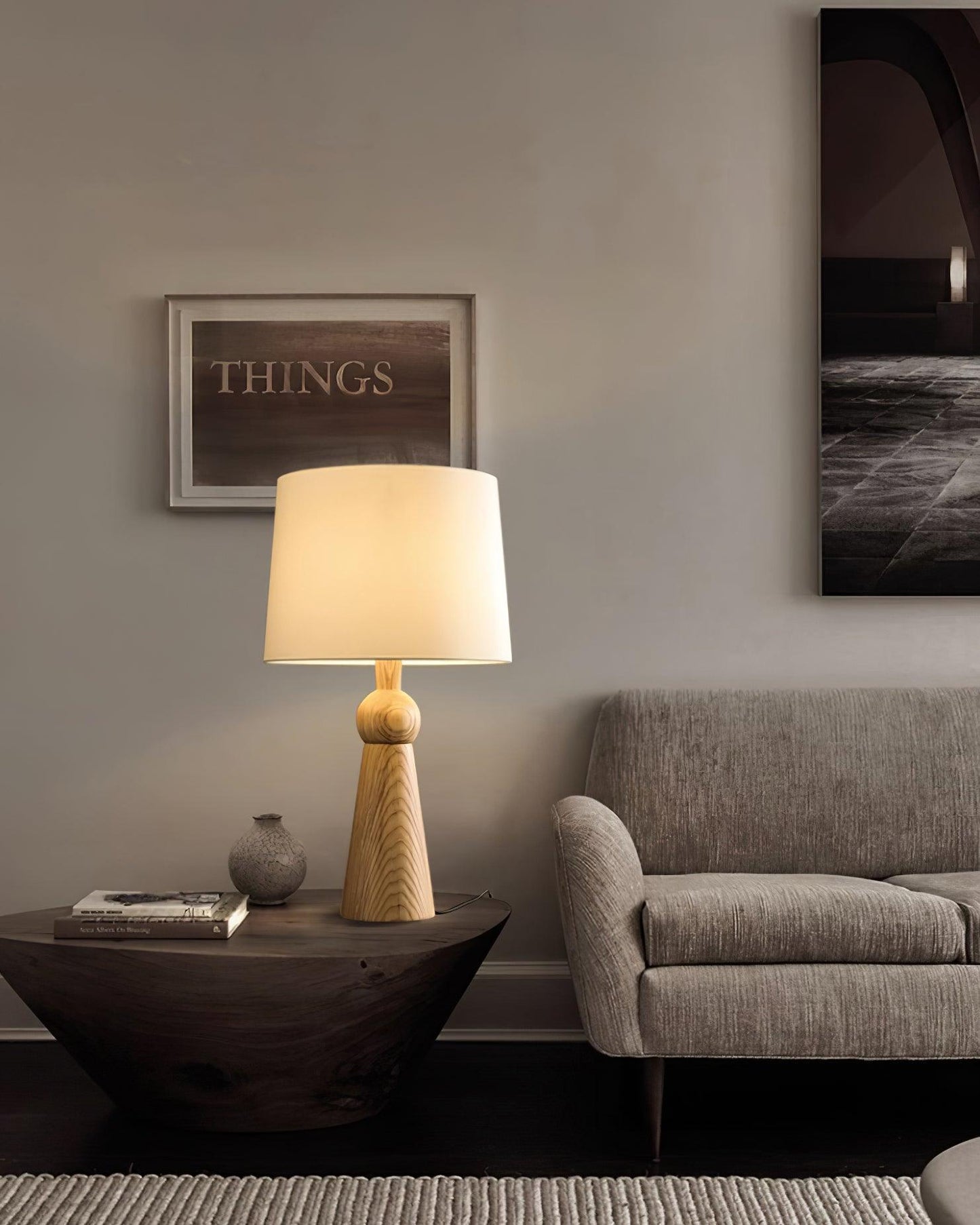 Bella Table Lamp | Metal, Wood, Fabric | Wood Color, Walnut Color, Black