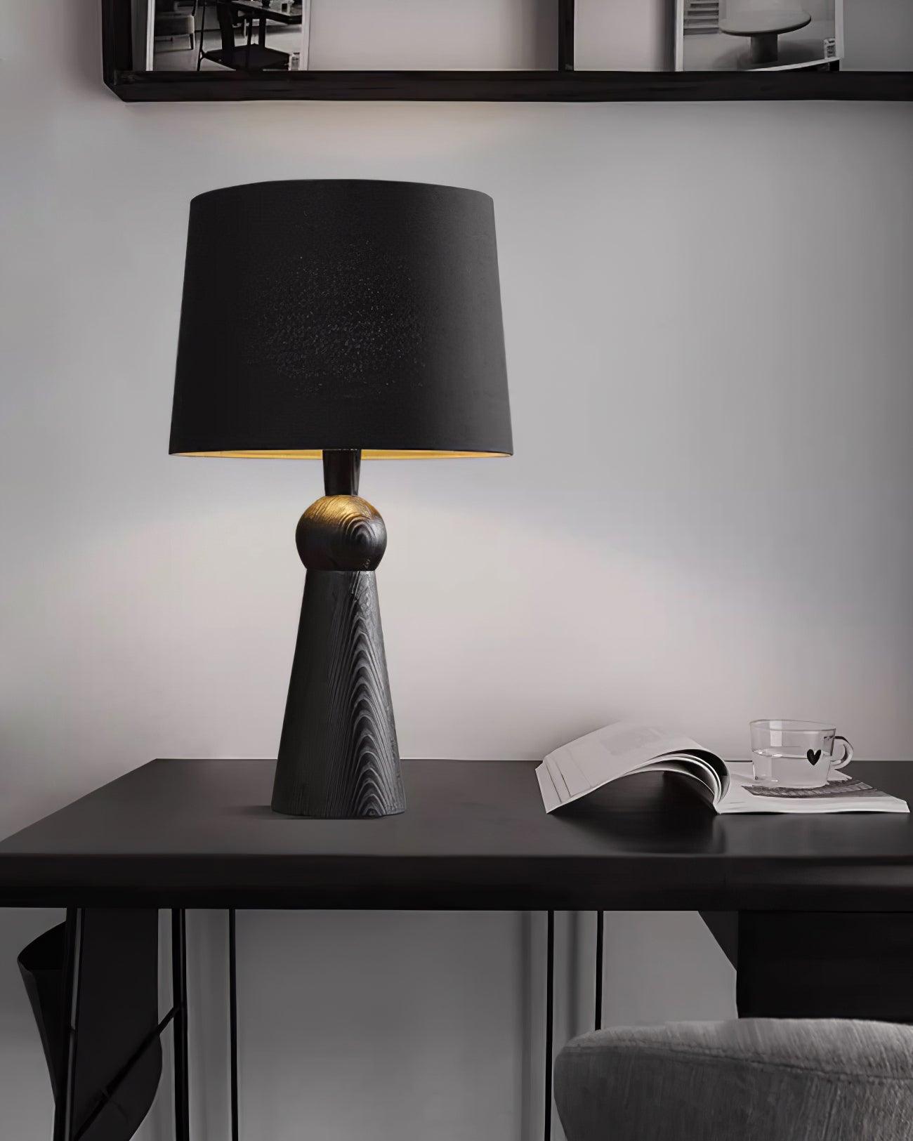 Bella Table Lamp | Metal, Wood, Fabric | Wood Color, Walnut Color, Black