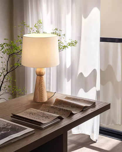 Bella Table Lamp | Metal, Wood, Fabric | Wood Color, Walnut Color, Black