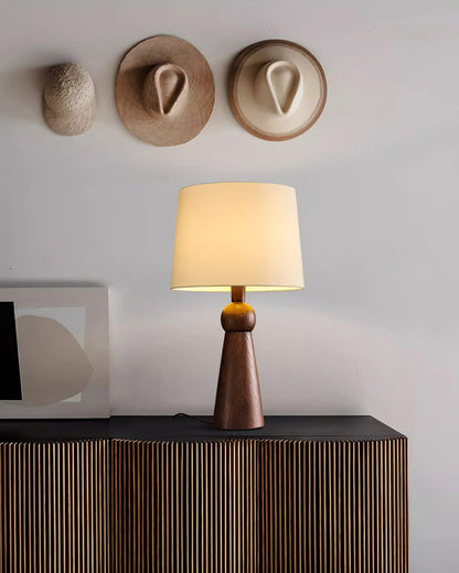Bella Table Lamp | Metal, Wood, Fabric | Wood Color, Walnut Color, Black