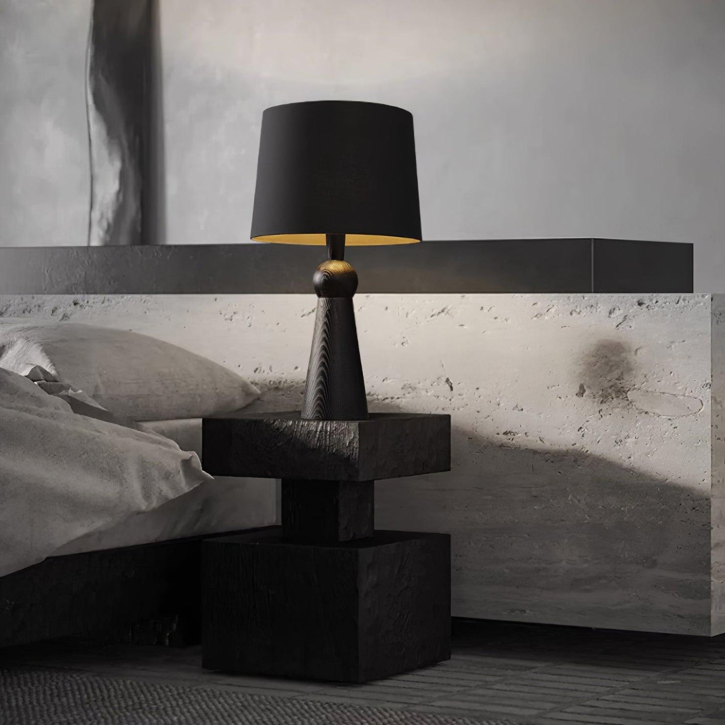 Bella Table Lamp | Metal, Wood, Fabric | Wood Color, Walnut Color, Black