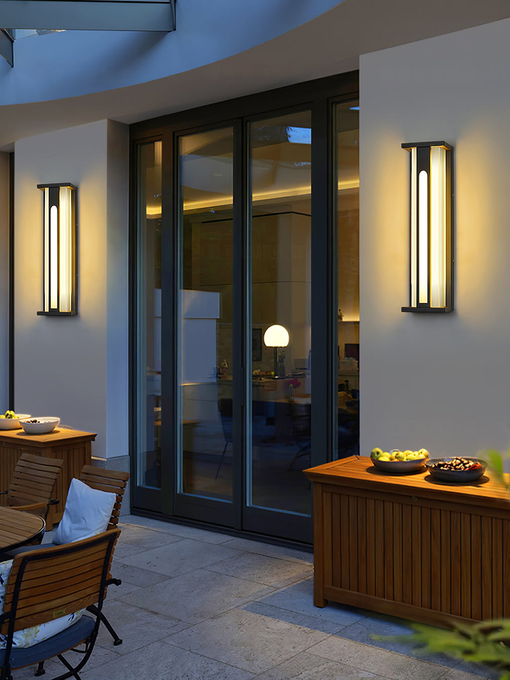 Bellamy Flair Outdoor Wall Lamp | Stainless Steel & Acrylic | Black & Translucent