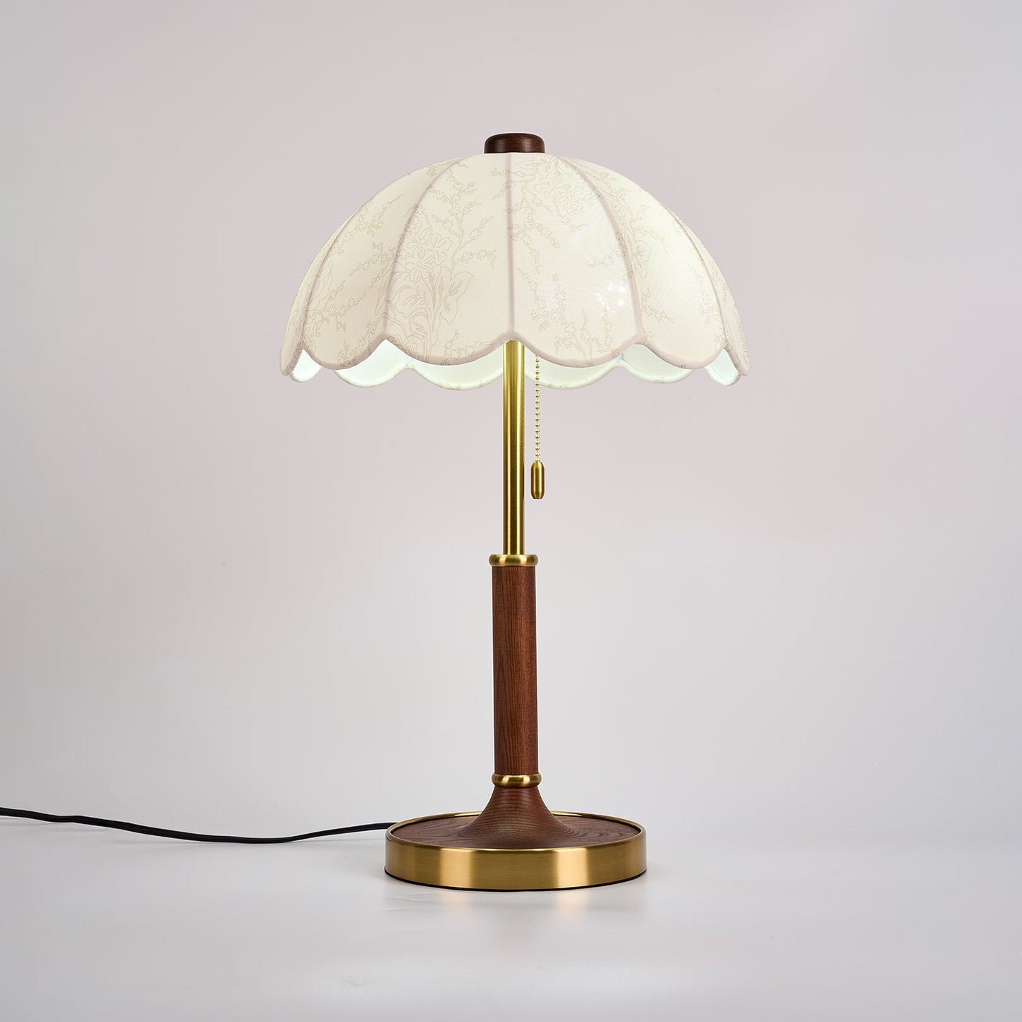 Belle Table Lamp | Wooden Base | Walnut & Gold