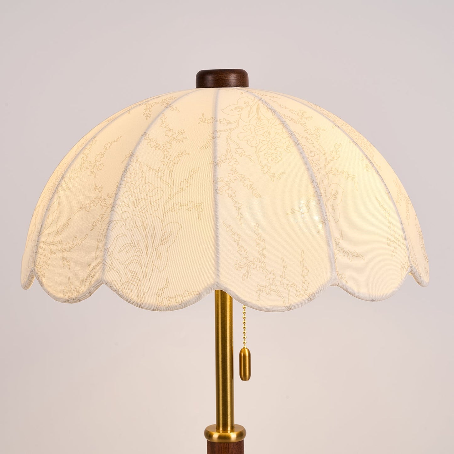 Belle Table Lamp | Wooden Base | Walnut & Gold