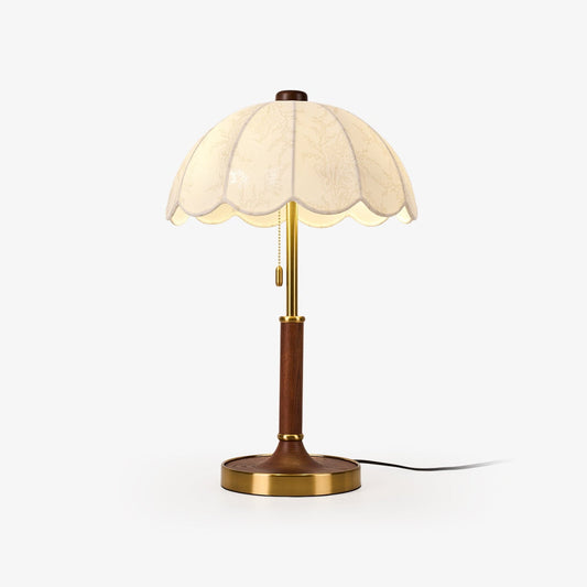 Belle Table Lamp | Wooden Base | Walnut & Gold