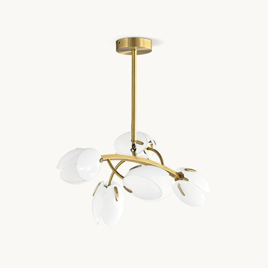 Belluno Chandelier | Brass & Opal Glass | 3, 5, or 8 Lights