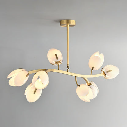 Belluno Chandelier | Brass & Opal Glass | 3, 5, or 8 Lights