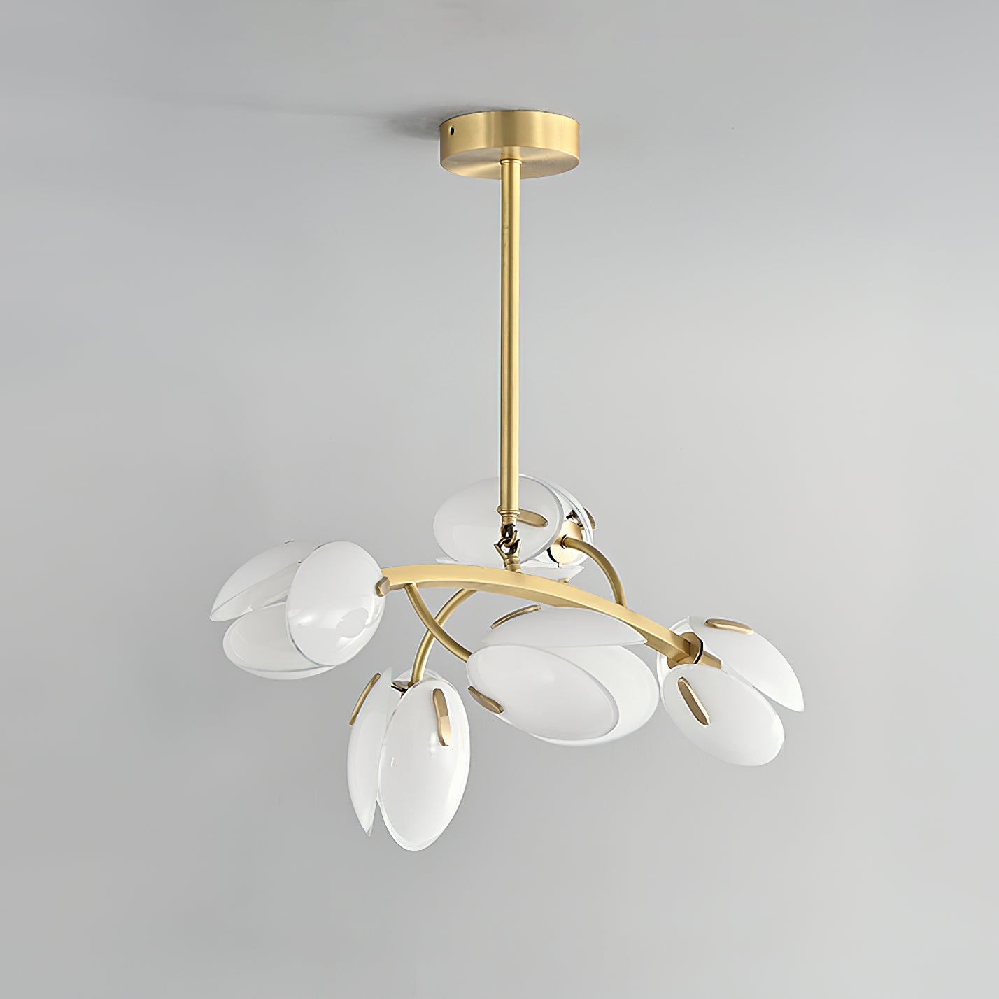 Belluno Chandelier | Brass & Opal Glass | 3, 5, or 8 Lights
