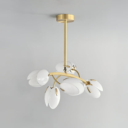 Belluno Chandelier | Brass & Opal Glass | 3, 5, or 8 Lights