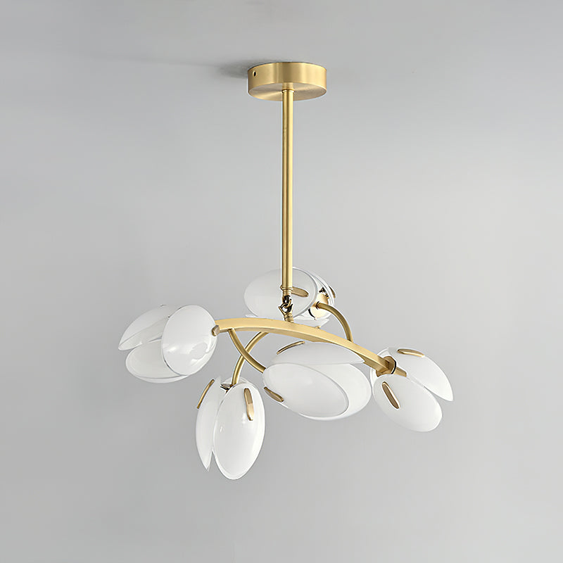 Belluno Chandelier | Brass & Opal Glass | 3, 5, or 8 Lights
