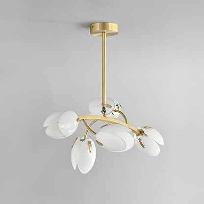 Belluno Chandelier | Brass & Opal Glass | 3, 5, or 8 Lights
