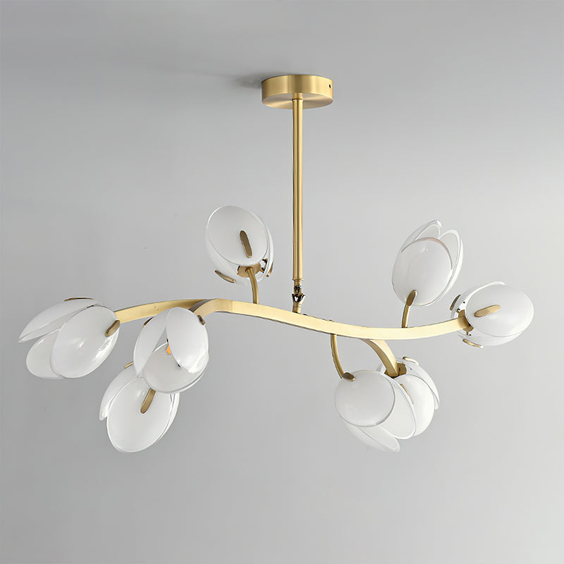 Belluno Chandelier | Brass & Opal Glass | 3, 5, or 8 Lights