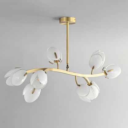 Belluno Chandelier | Brass & Opal Glass | 3, 5, or 8 Lights