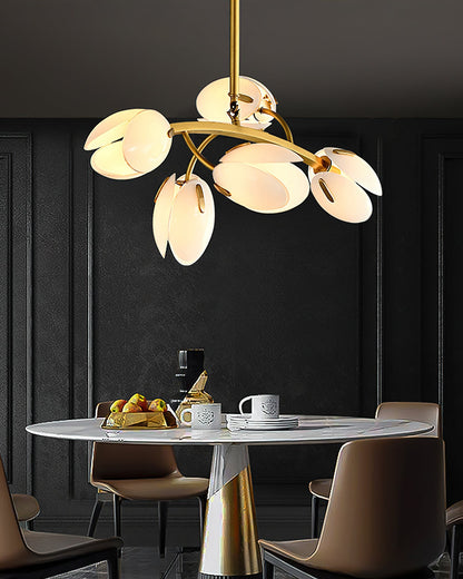 Belluno Chandelier | Brass & Opal Glass | 3, 5, or 8 Lights