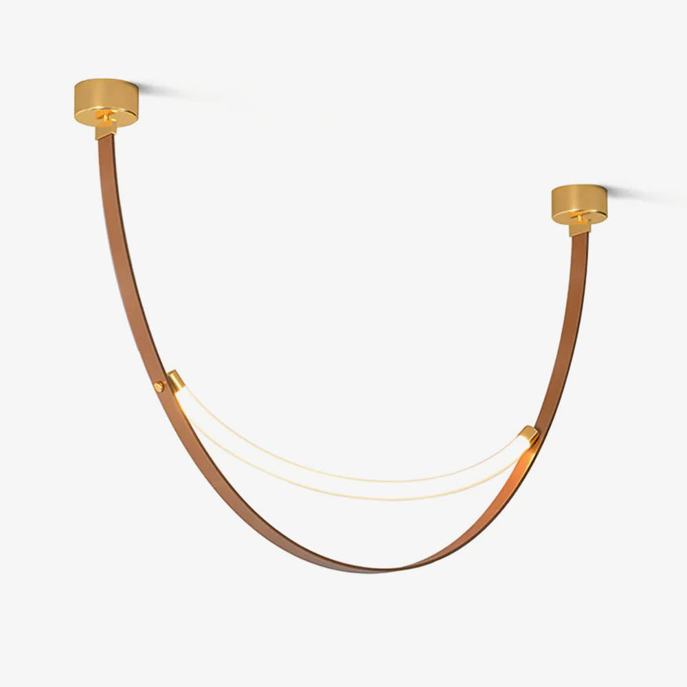 Belt Pendant Lamp | Leather & Acrylic | Black or Brown, Adjustable Length