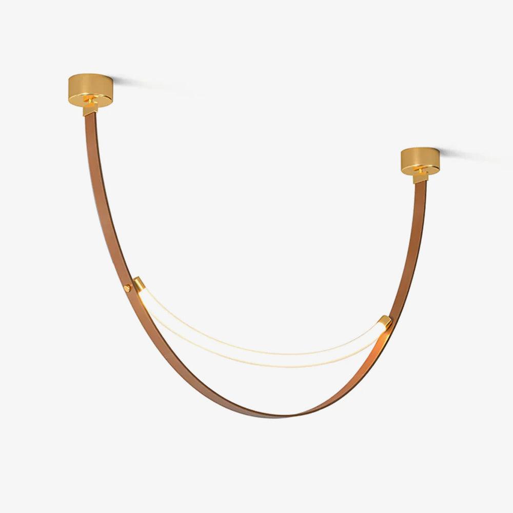 Belt Pendant Lamp | Leather & Acrylic | Black or Brown, Adjustable Length