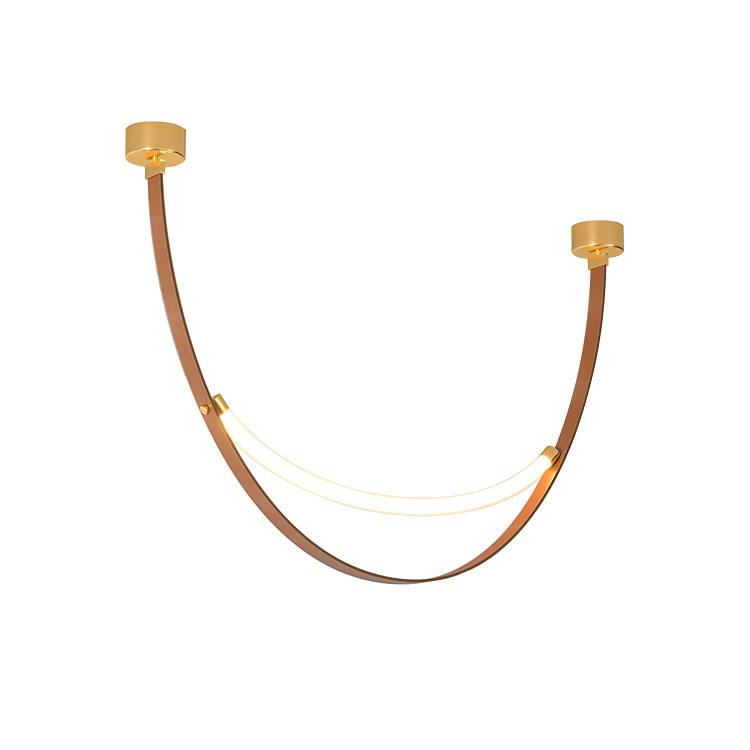 Belt Pendant Lamp | Leather & Acrylic | Black or Brown, Adjustable Length