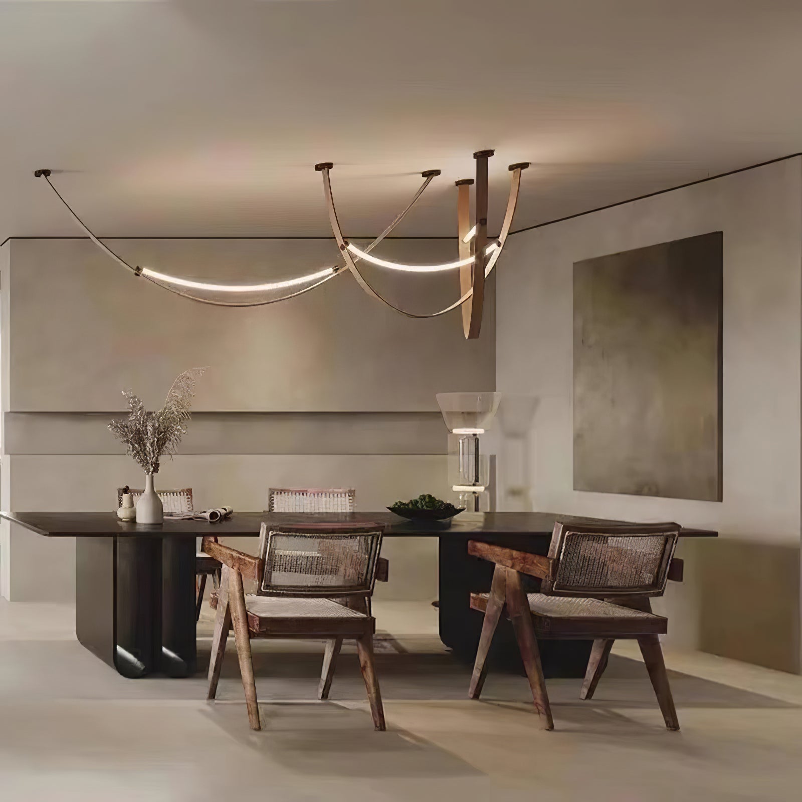 Belt Pendant Lamp | Leather & Acrylic | Black or Brown, Adjustable Length