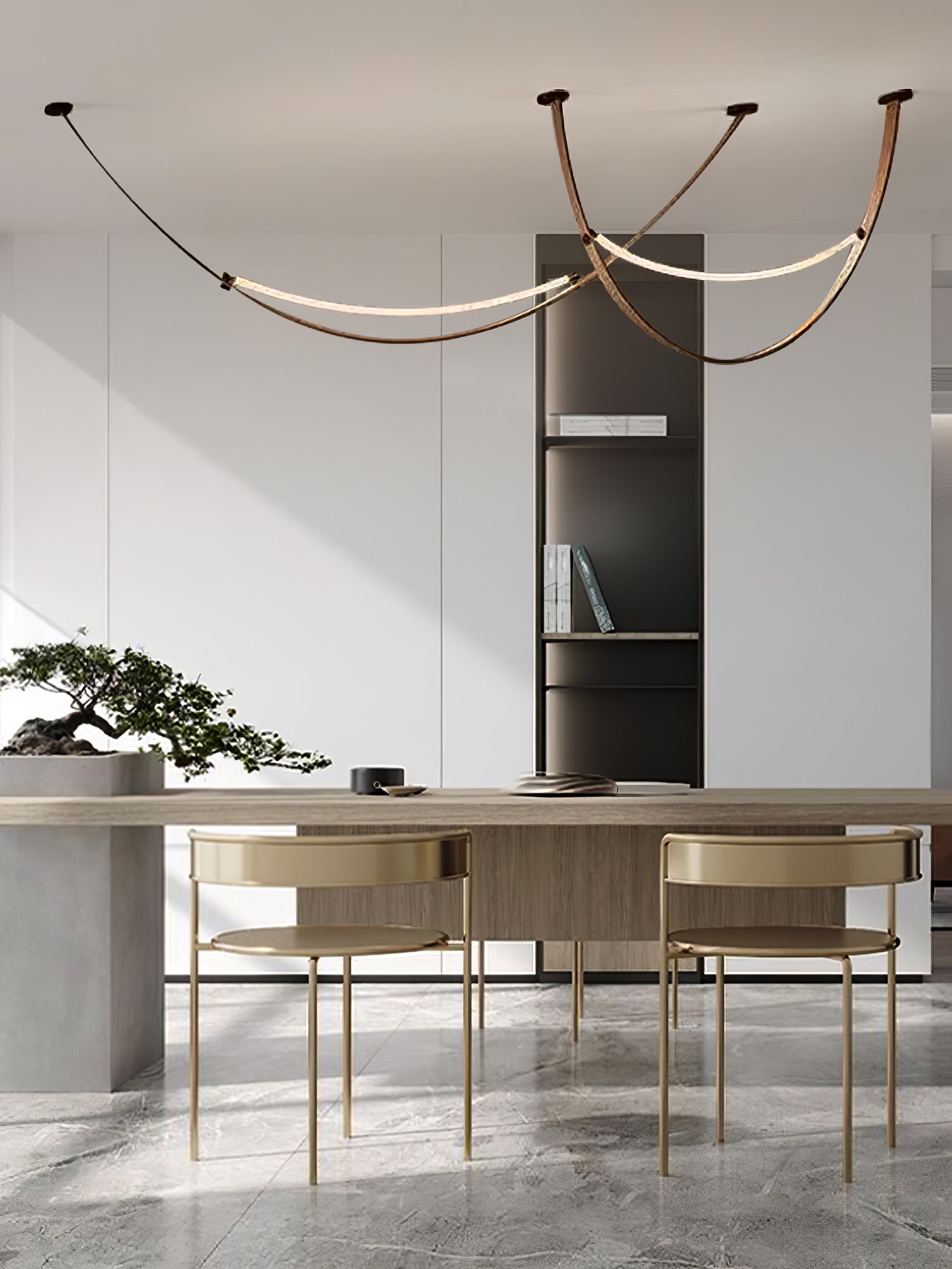 Belt Pendant Lamp | Leather & Acrylic | Black or Brown, Adjustable Length