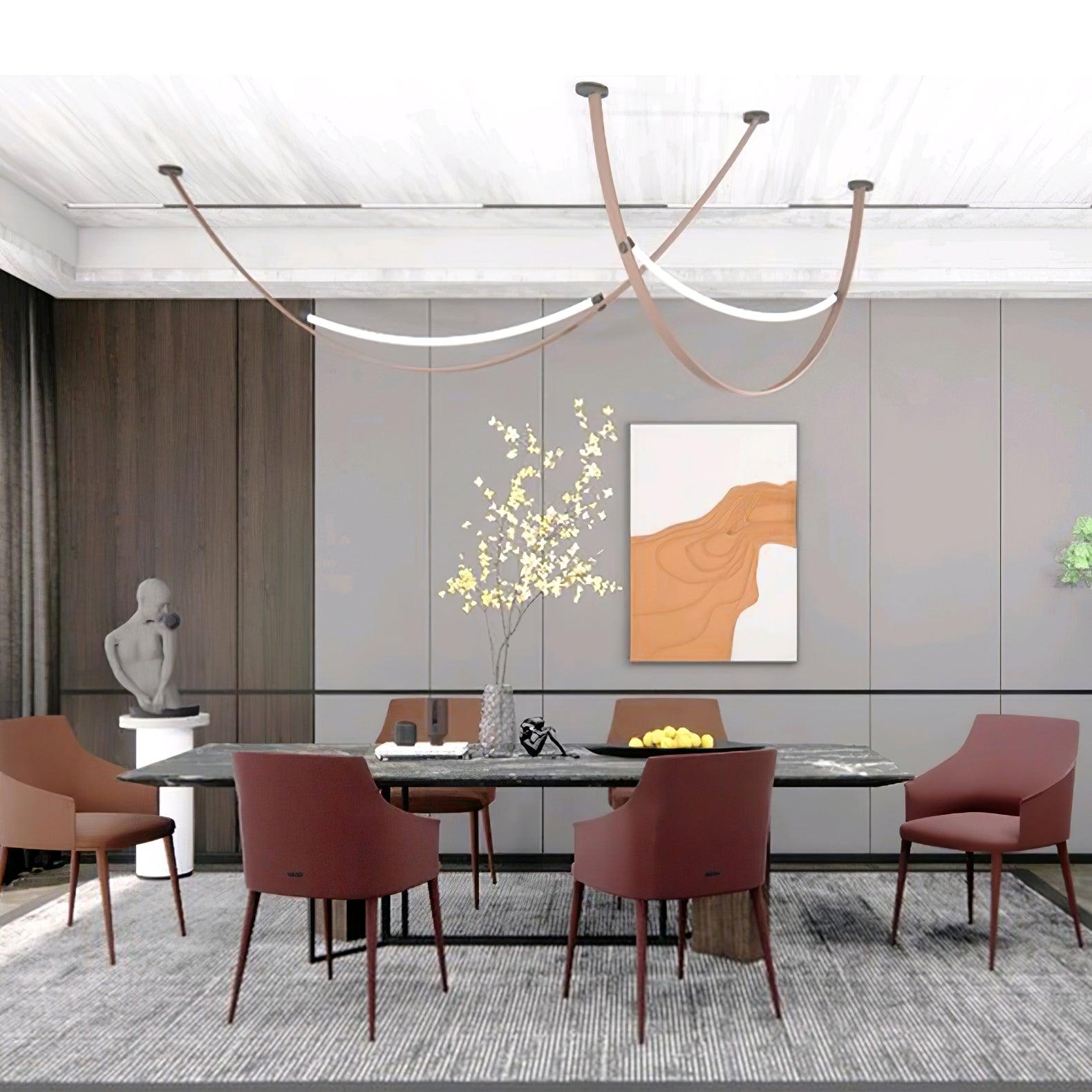 Belt Pendant Lamp | Leather & Acrylic | Black or Brown, Adjustable Length